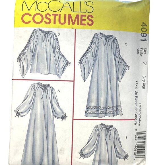 McCall's Sewing Pattern 4091 Costume Chemise In Two Lengths Sz L-XL - Picture 1 of 2